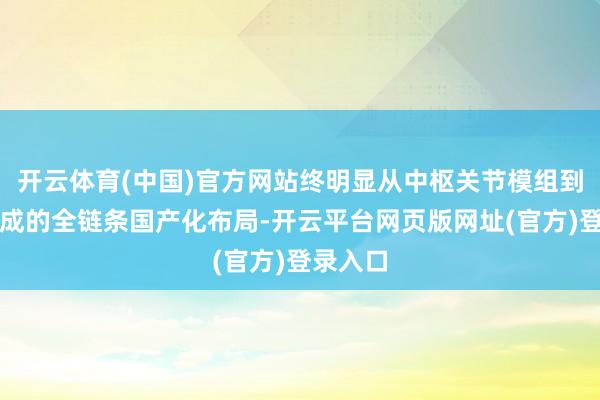 开云体育(中国)官方网站终明显从中枢关节模组到整机集成的全链条国产化布局-开云平台网页版网址(官方)登录入口