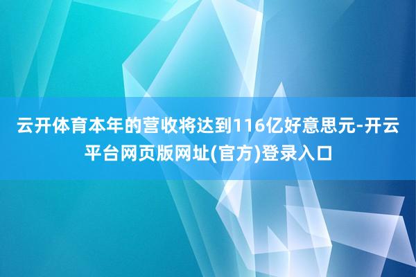 云开体育本年的营收将达到116亿好意思元-开云平台网页版网址(官方)登录入口
