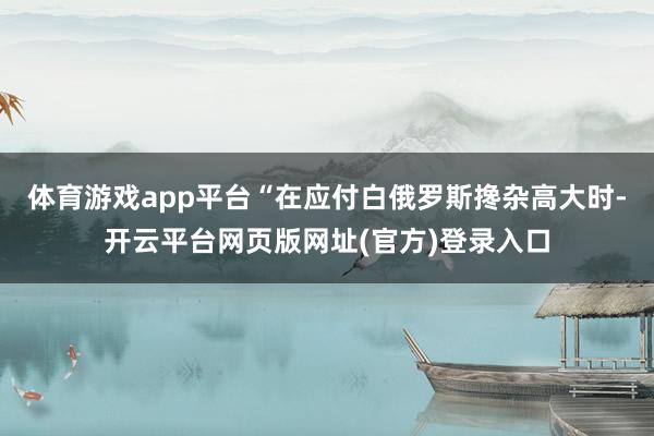 体育游戏app平台“在应付白俄罗斯搀杂高大时-开云平台网页版网址(官方)登录入口